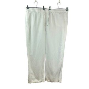 NEW Lane Bryant Wide Leg Pants Women Plus 26 28 White Linen Blend Drawstring